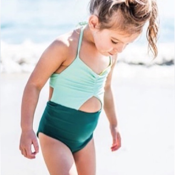 raising wild ‘kitty’ reversible swimsuit in menthol green - Picture 2 of 8